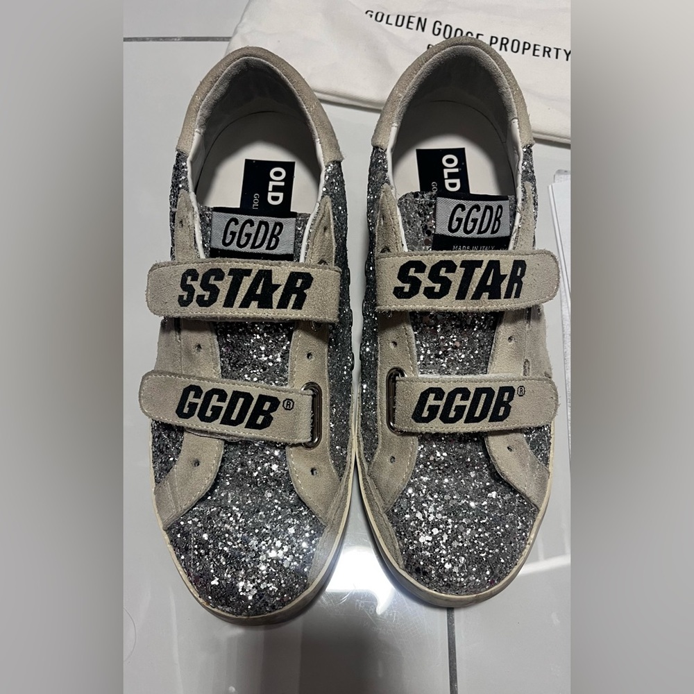 Golden Goose Silver Glitter Sneakers